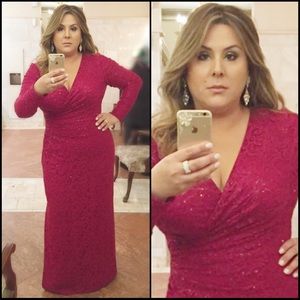 Lauren Ralph Lauren Lace Sequin Evening Dress